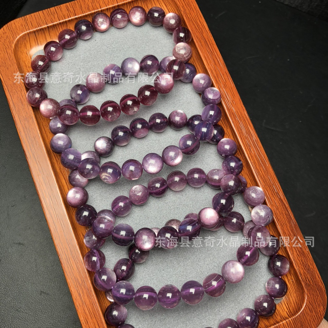 9mm热销天然紫锂云母手链diy生日礼物-阿里巴巴