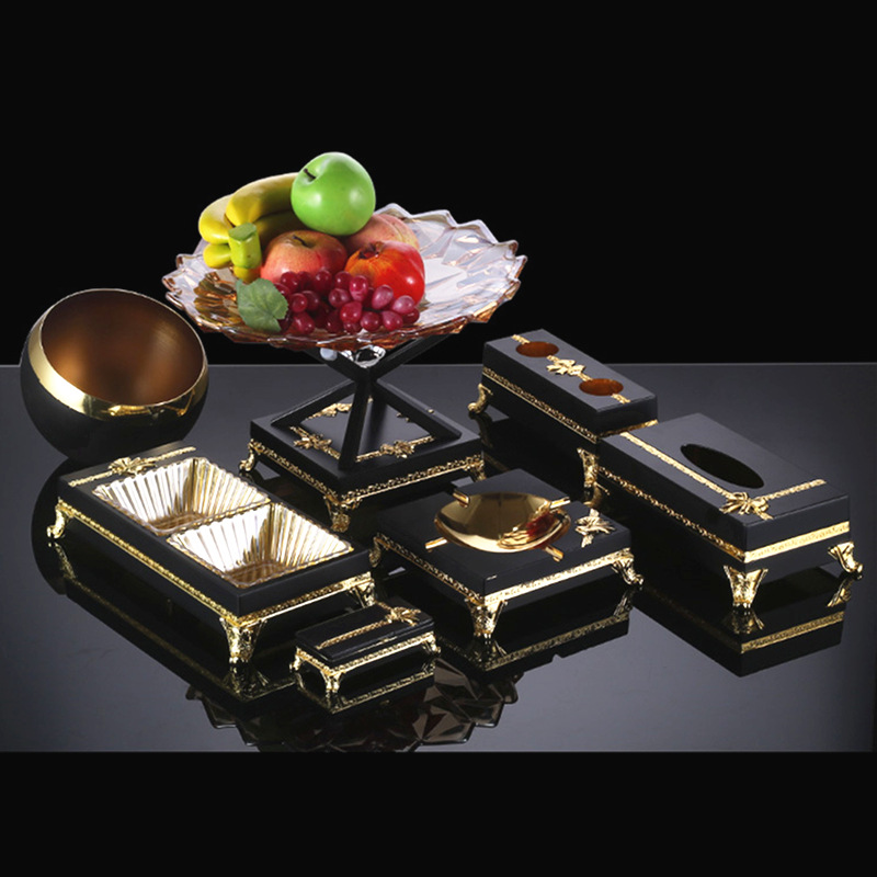 新款酒吧夜总会摆台用品话筒架水果盘纸巾盒不锈钢ktv专用烟灰缸