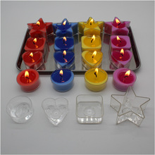 茶蜡透明心形方形五角星PVC塑料壳香薰蜡烛工具套装染料蜡芯分装