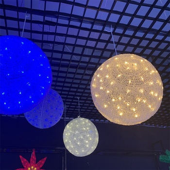 户外悬挂球形灯庭院景观装饰灯藤灯球灯led发光圆球灯