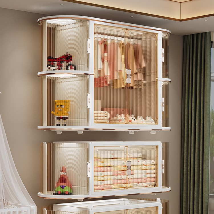 household formaldehyde-free plastic storage cabinet bedroom large capacity clothes bedding storage cabinet double door locker