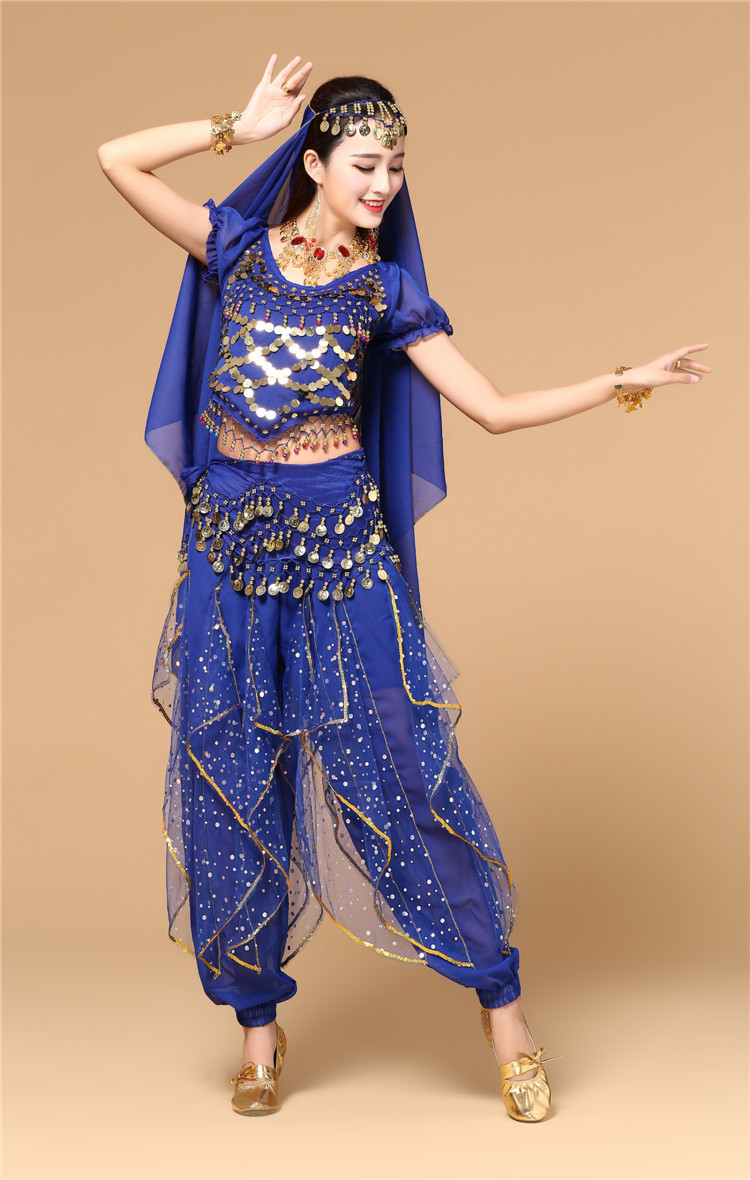 肚皮舞套装女装成人高档民族新款年会演出服印度舞蹈服装短袖长裙