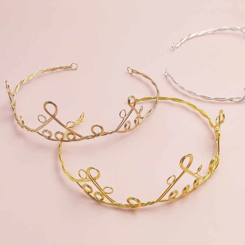 金属饰品皇冠配件手工材料 diy头饰发簪古风材料头箍皇冠头饰