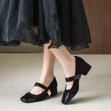 法式玛丽珍鞋女新款时尚高跟鞋不累脚复古气质粗跟单鞋女W911-12