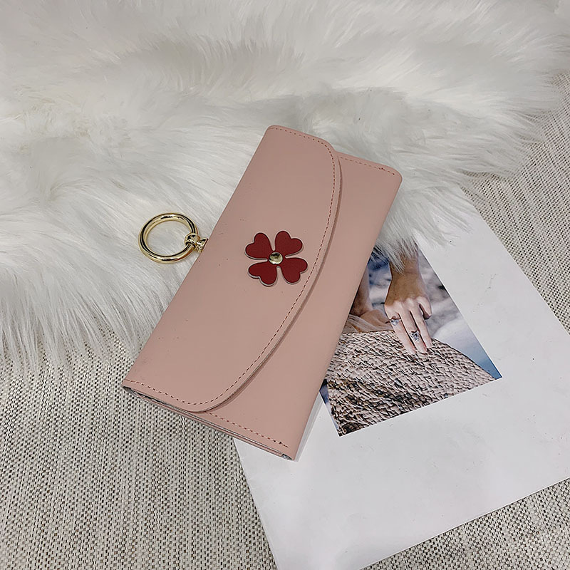 Wholesale 2021 New Wallet Women's Long Fashionable Korean Style Student Wallet Fashionable Simple Buckle Women's Wallet