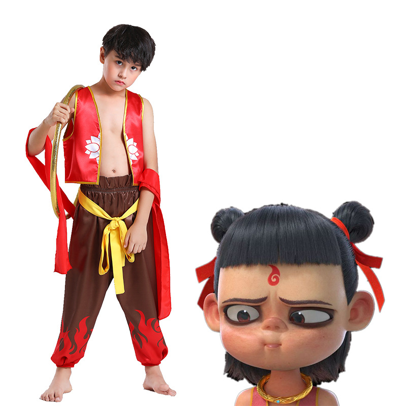 哪吒衣服六一儿童表演服哪咤之魔童降世服装哪吒闹海红孩儿演出服