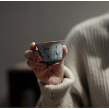 |霁斋|《竹林》清风盖碗 釉下彩手绘仿古釉 香灰 茶具 品茗杯竹逸