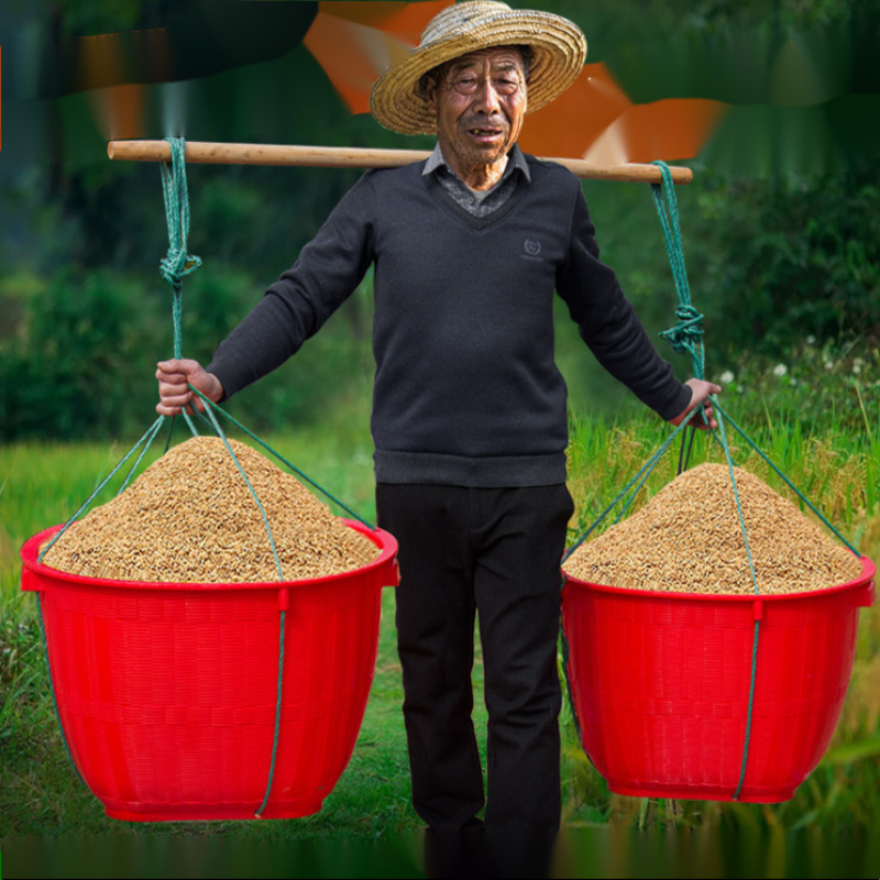 塑料箩筐大号萝兜挑水果担粮食稻谷玉米箩篼家用喜事仿竹编收纳篮