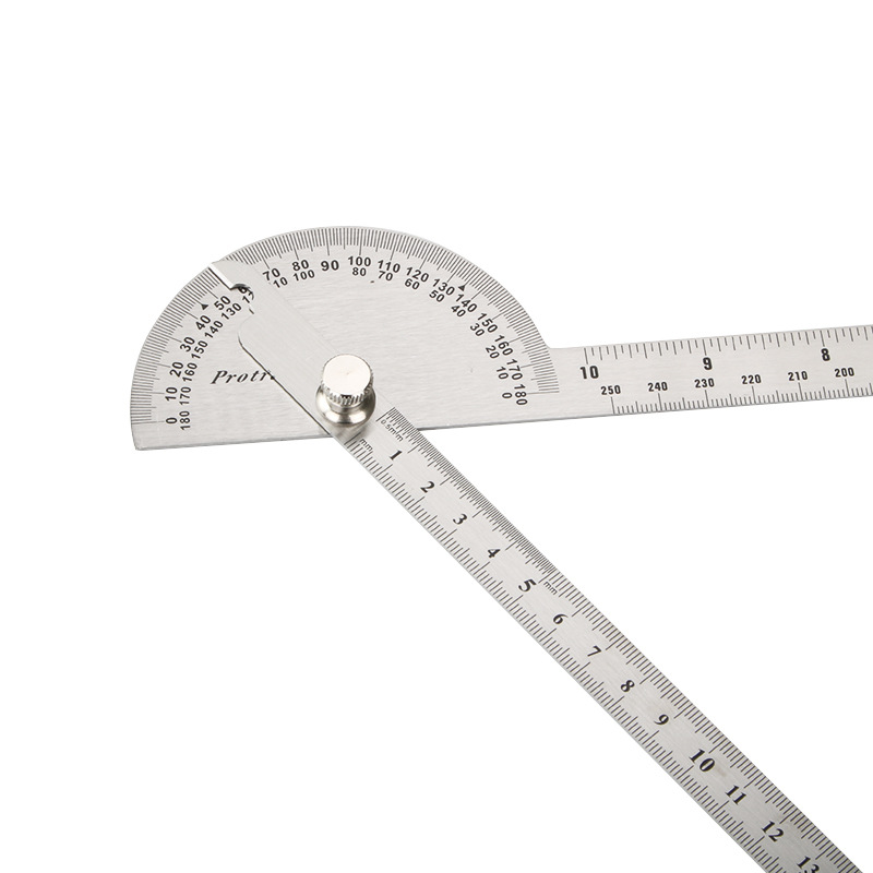 不锈钢角度尺组合高精度量角器多功能木工圆弧半圆规活动角尺