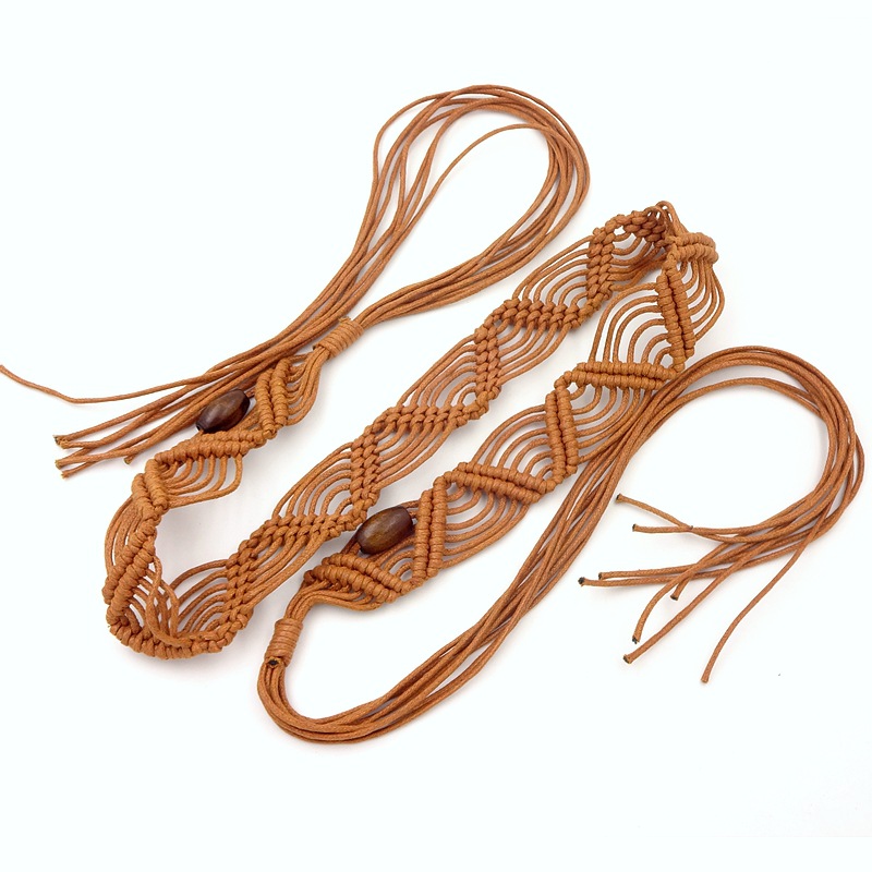 手工编织腰带女宽装饰连衣裙子蜡绳腰封碎花裙配饰粗皮带百搭四季