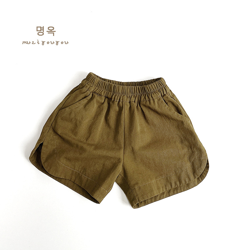 Retro Mori Style ~ Children's Cotton Shorts 2023 Summer New Boys' Cropped Pants Girls' Korean Style Japanese Style Pants