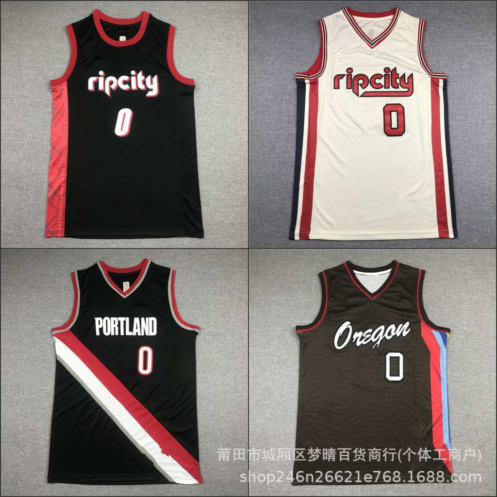 篮球服球衣开拓者刺绣背心批发0# lillard-阿里巴巴