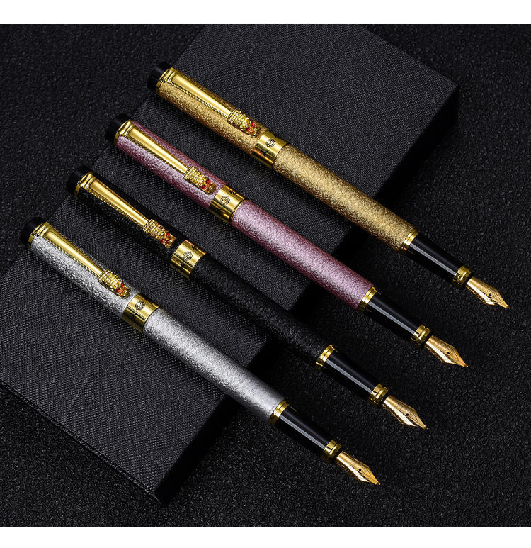 厂家批发永生6808龙头钢笔签字笔办公书法练字礼品笔可刻字logo