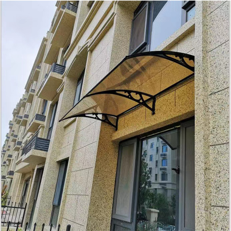 窗户无声雨棚家用阳台屋檐耐力板透明遮阳棚防雨门檐铝合金雨蓬