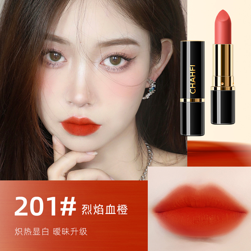 Tiktok Same Moisturizing Lipstick Matte Finish Nourishing Waterproof Not Easy to Fade No Stain on Cup Lip Lacquer Makeup