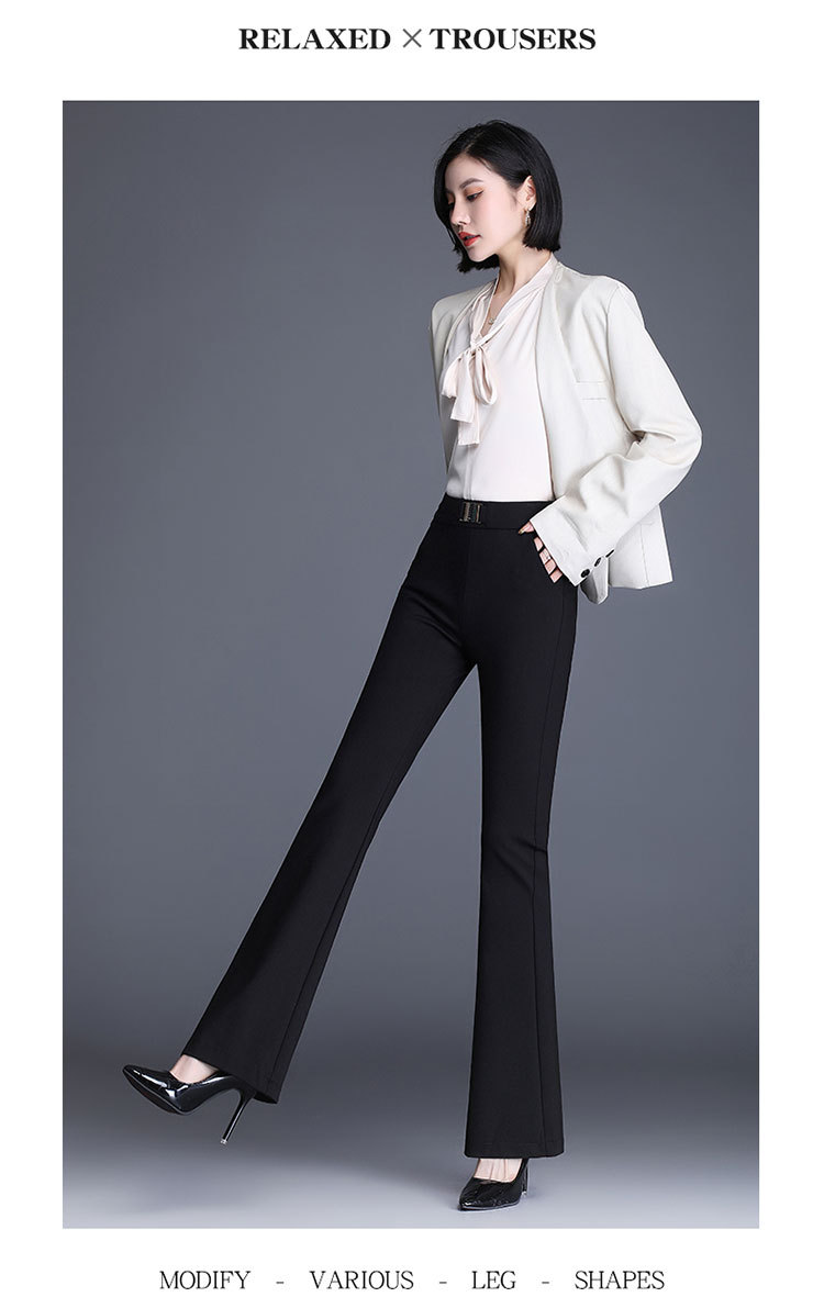 喇叭裤女高腰显瘦垂感2021秋季新款微喇女裤直筒西装阔腿长裤春秋