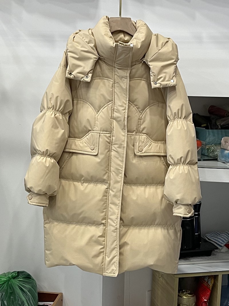 2023新款羽绒服女士韩版宽松显瘦中长款连帽冬季加厚保暖休闲外套