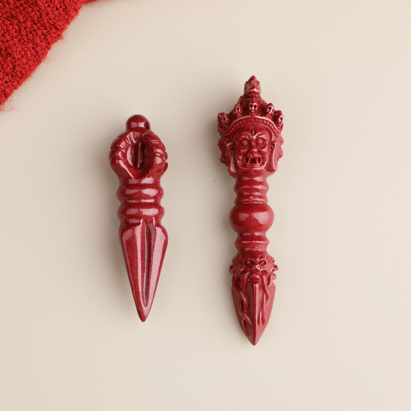 天然原矿朱砂批发 高含量紫金砂降魔杵金刚杵法器吊坠diy饰品配件