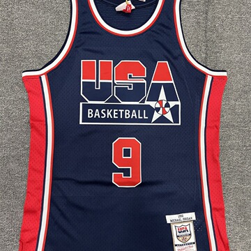 复古球衣1992赛季美国梦一队深蓝色9号乔丹15号约翰逊7号毕比nba