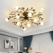 j平美式吸顶灯复古现代简约欧式客厅灯创意花形led田园卧室法式灯
