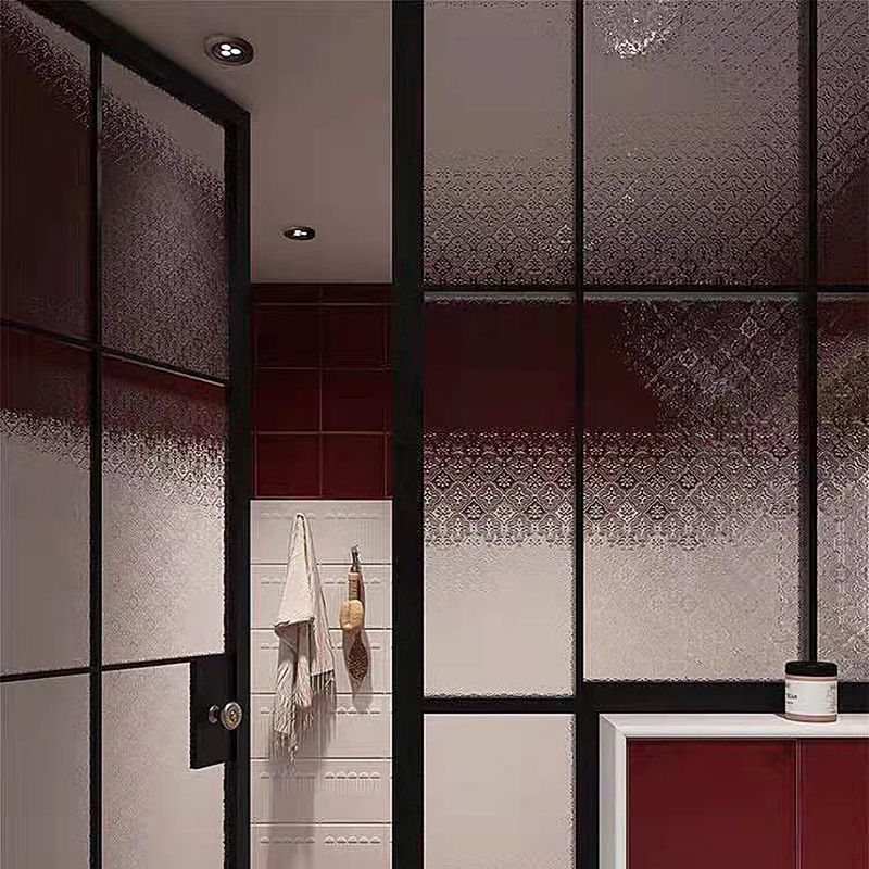 海棠花玻璃钢化玻璃复古怀旧屏风客厅玄关隔断柜门厂家直销