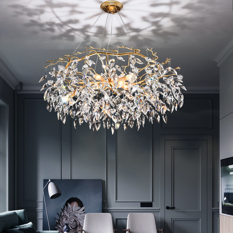 Post-Modern Light Luxury Chandelier Chandelier Crystal Lamp Dining Room Bedroom Stylish and Personalized French Designer Creative Lamp in the Living Room