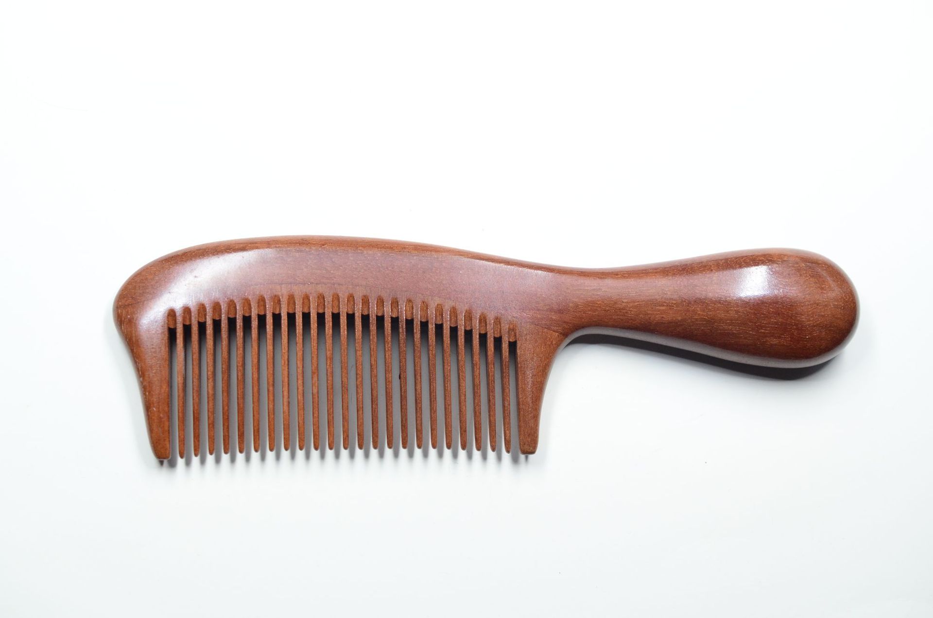 厂家批发角木蛟 红檀木梳子圆柄细齿加厚高档精品按摩美发紫光檀