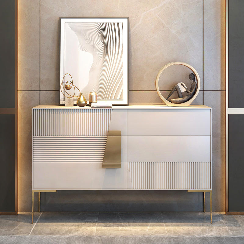 意式极简玄关柜别墅入户门厅储物柜轻奢风设计师款主卧室岩板斗柜