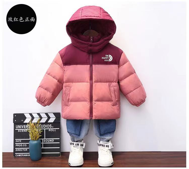 Popular Children's down Jacket Autumn and Winter New Children Warm Jacket Boys and Girls Thickened Hooded down Jacket Wholesale