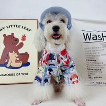 小狗狗夏季薄款衣服约夏克泰迪比熊雪纳瑞猫宠物可爱狗头印花衬衫