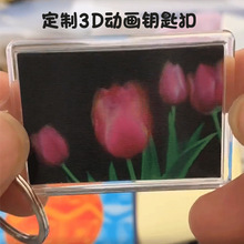 立体光栅画变图动画3D钥匙扣动漫动画定制批量印刷设计lenticular