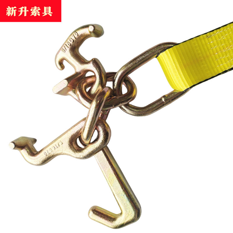 批发定制卡车棘轮绞盘RTJ钩重型完整带3钩拖车锚清轮涤纶系带