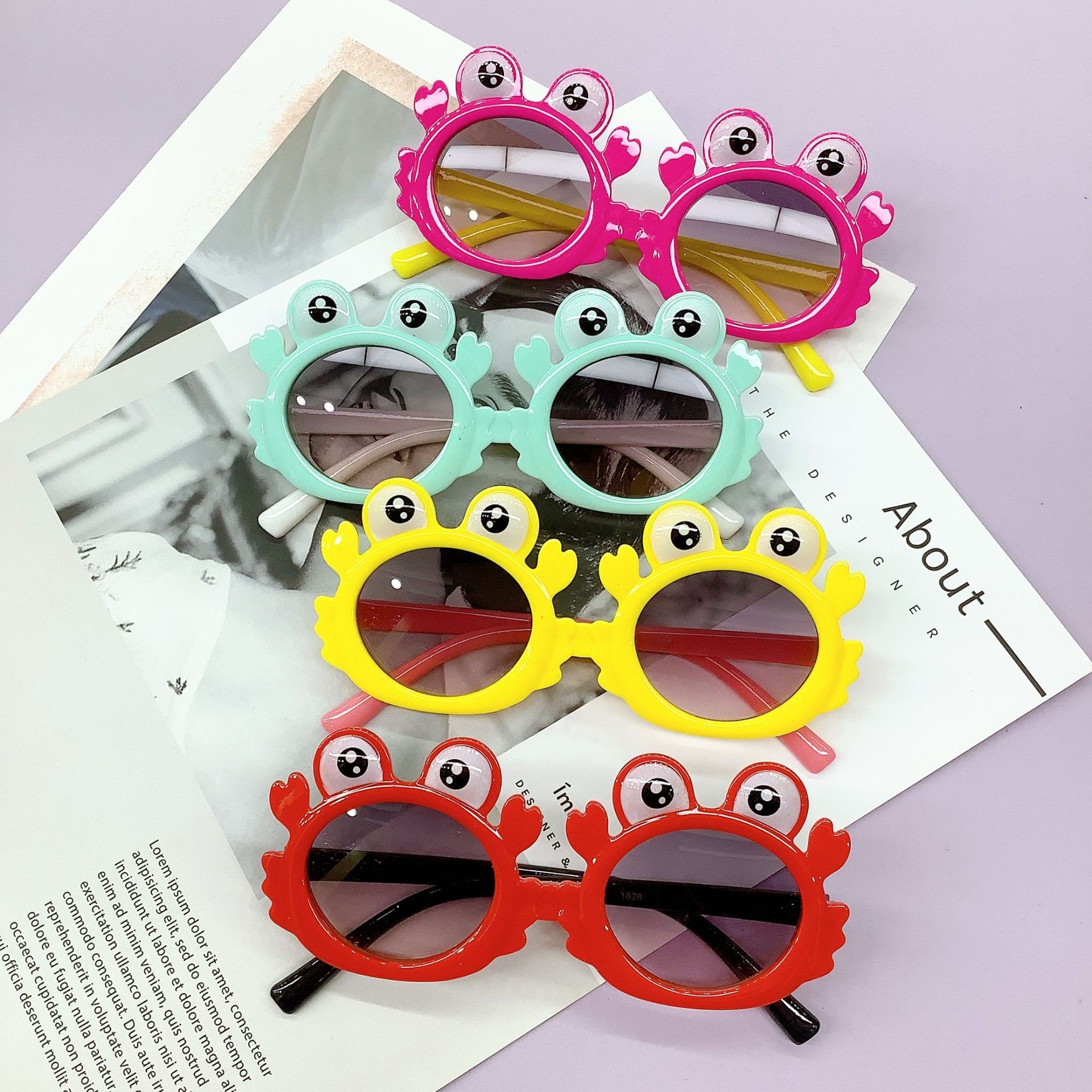 New Frog Baby Sunglasses Kids Sunglasses Korean Fashion Boys and Girls Photo Concave Shape Sunglasses