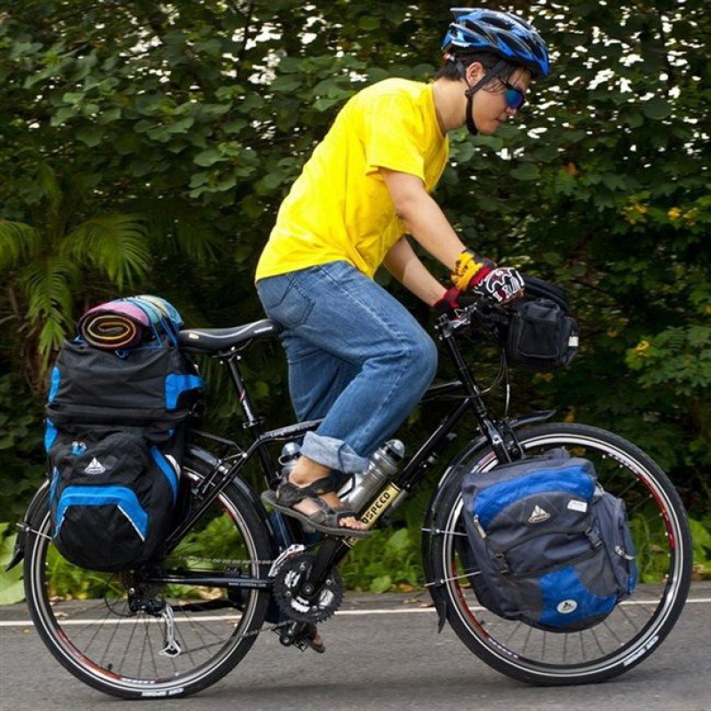 长途钢架自行车黑岩旅行风速远行者川藏线旅行车27变速骑行自行车