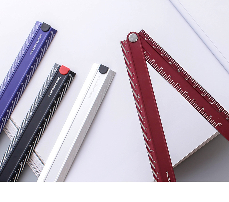 日本kokuyo国誉cluw30尺子折叠尺15cm/30厘米铝制尺金属直尺