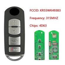 适用于马自达4键智能钥匙315MHz 4D63 FCC ID: KR55WK49383