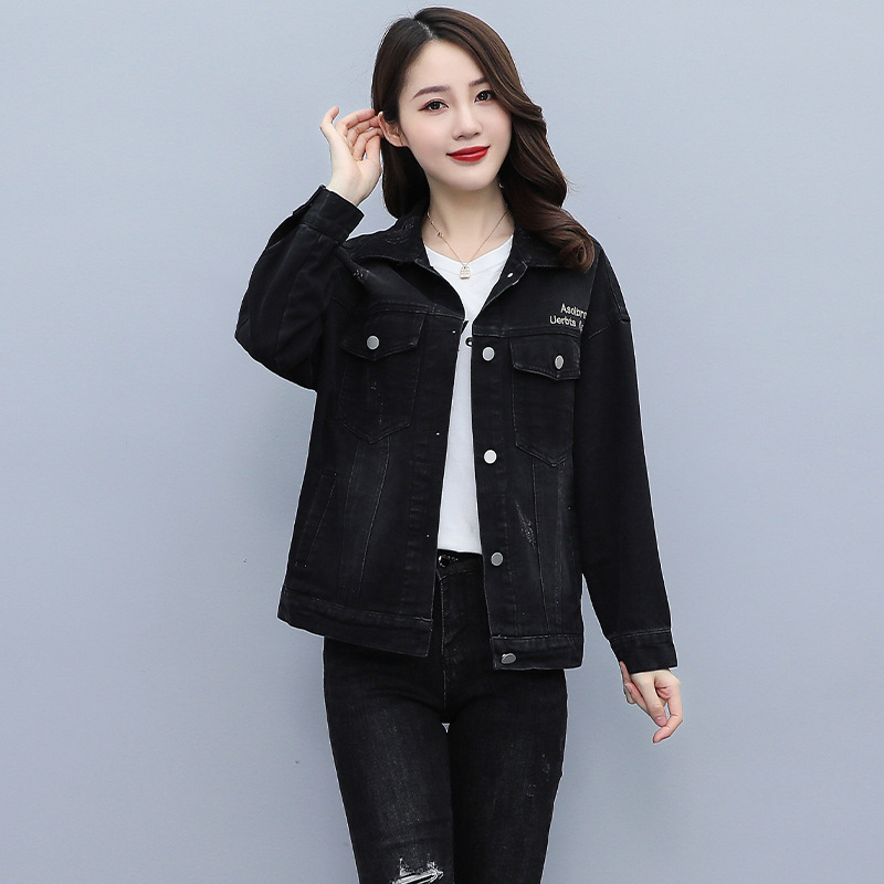 黑色牛仔外套女2022年春季新款时尚高端修身显瘦百搭短款上衣春装