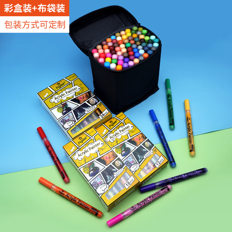 Yue Yang Acrylic Marker Pen Suit 80 Color Color Pencil Oily Soft Head Mark Graffiti Marking Pen Painting Pen Wholesale