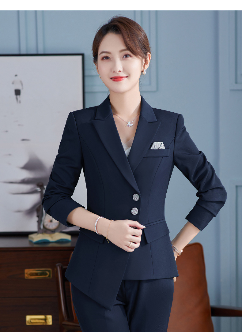 女经理酒店职业装白领4s美容珠宝女店员工装商务正装西服套装秋季