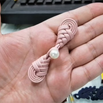 手工钉珠盘扣中国风锦纶旗袍扣手缝珍珠玻璃汉服手工编织纽