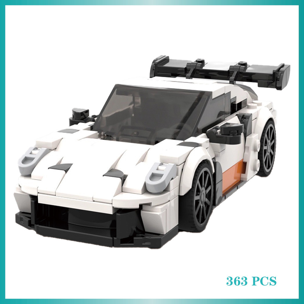 跨境小颗粒积木创意moc-134438白跑车911 gt3 rs热销批发兼容乐高