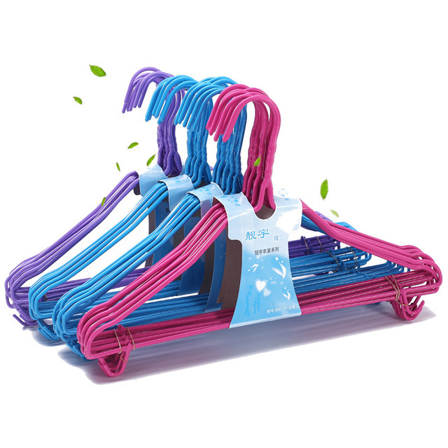 浸塑衣架带挂钩 服装店无痕衣架干湿晾衣架 一把宿舍用