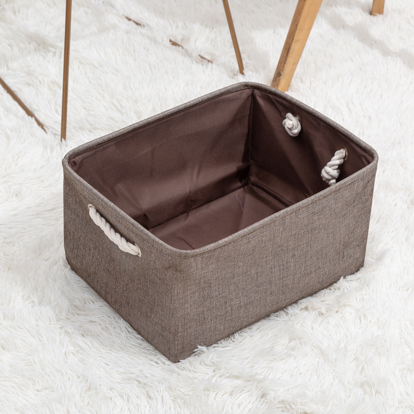 Linen Storage Basket Dustproof Foldable Clothes Storage Basket Wardrobe Finishing Box Sundries Storage Basket Drawstring Fabric Frame