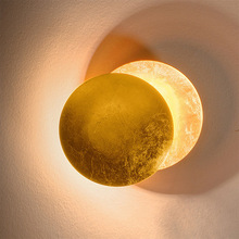 卧室LED创意月亮概念日食墙壁灯北欧过道走廊楼梯展厅床头月食灯