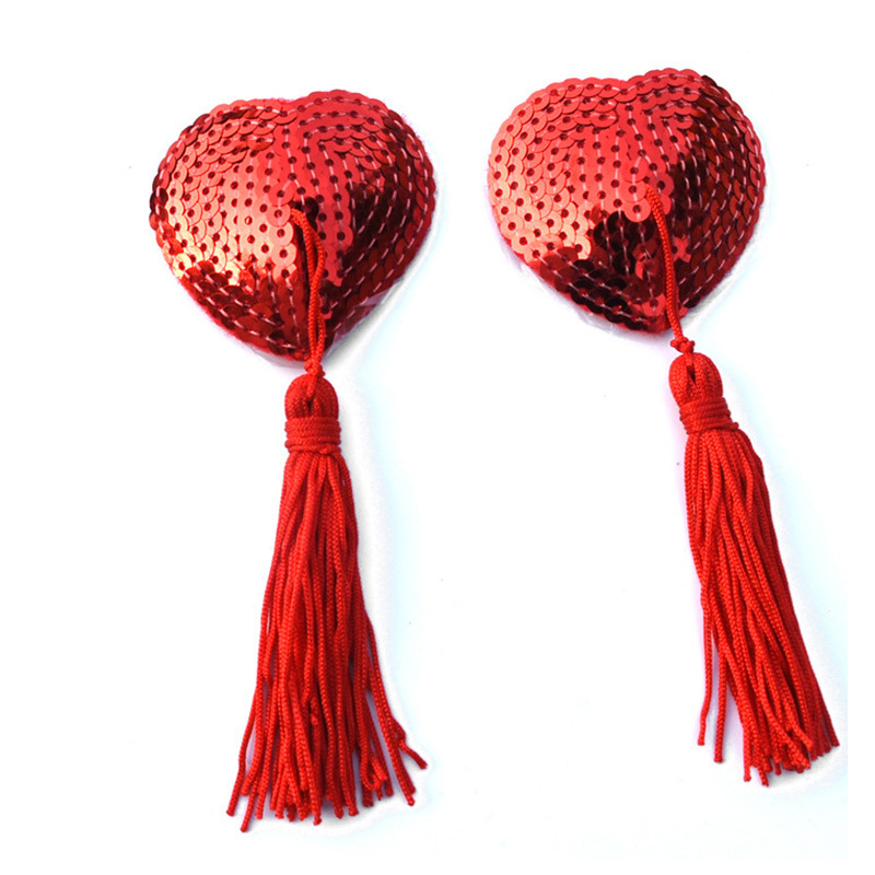 女性感情趣乳贴流苏亮片血滴子爱心胸贴隐形乳头贴文胸饰品骚激情