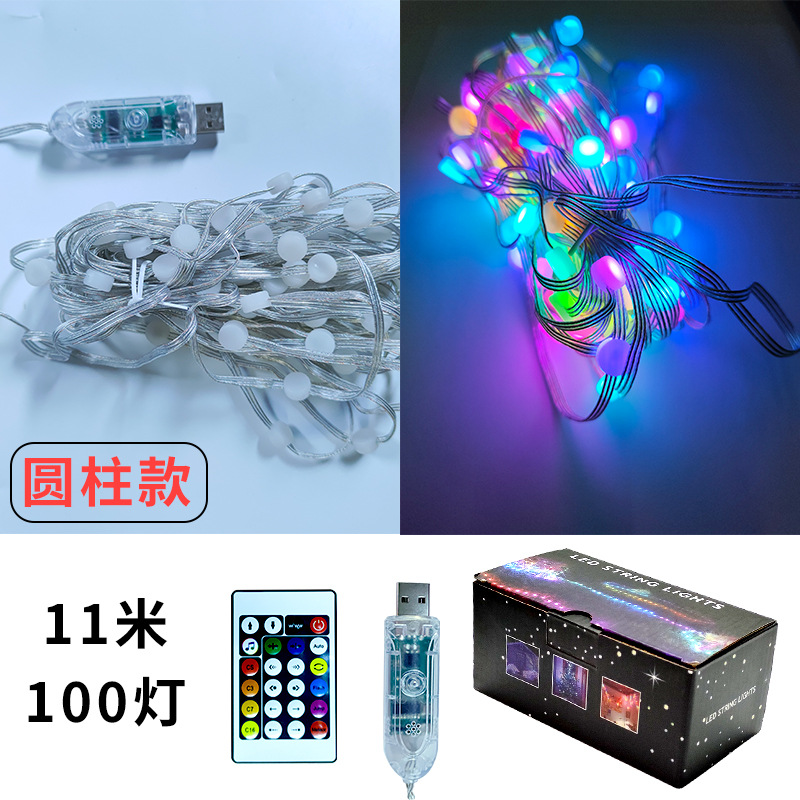 Led Magic Color Lighting Chain Small Light Outdoor Waterproof Usb Remote Control Festival Party Camping Party Small Balls Color Lighting Chain String