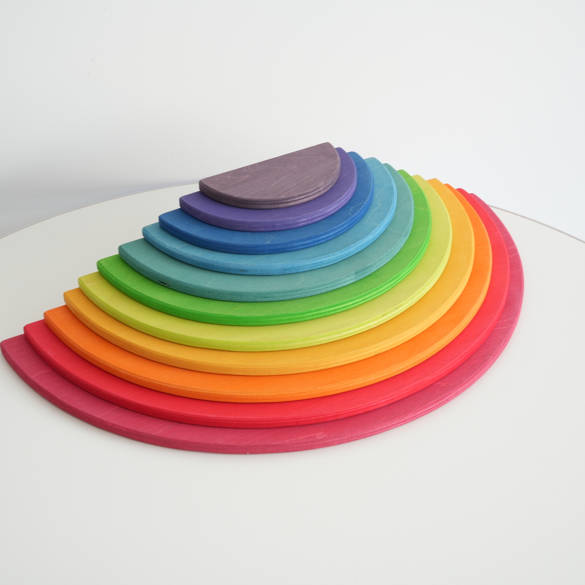 木制彩虹积木大号叠叠乐创意拼搭半月板堆堆塔儿童颜色认知玩具