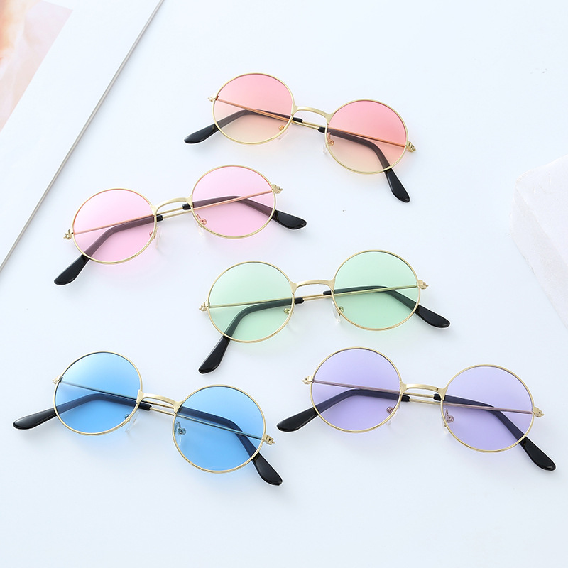 Retro Sunglasses round Frame Children's Prince Glasses Stylish round Sun Glasses Wholesale Retro Metal Glasses