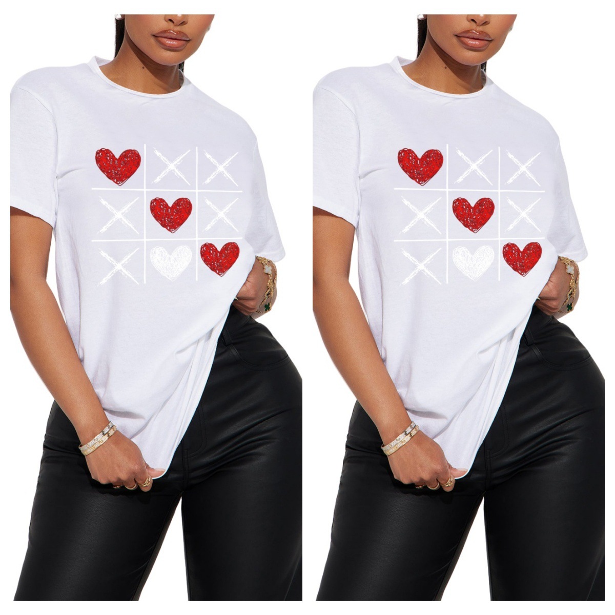 ydt-18185欧美女装 亚马逊新款 时尚休闲印花上衣女t 跨境女装