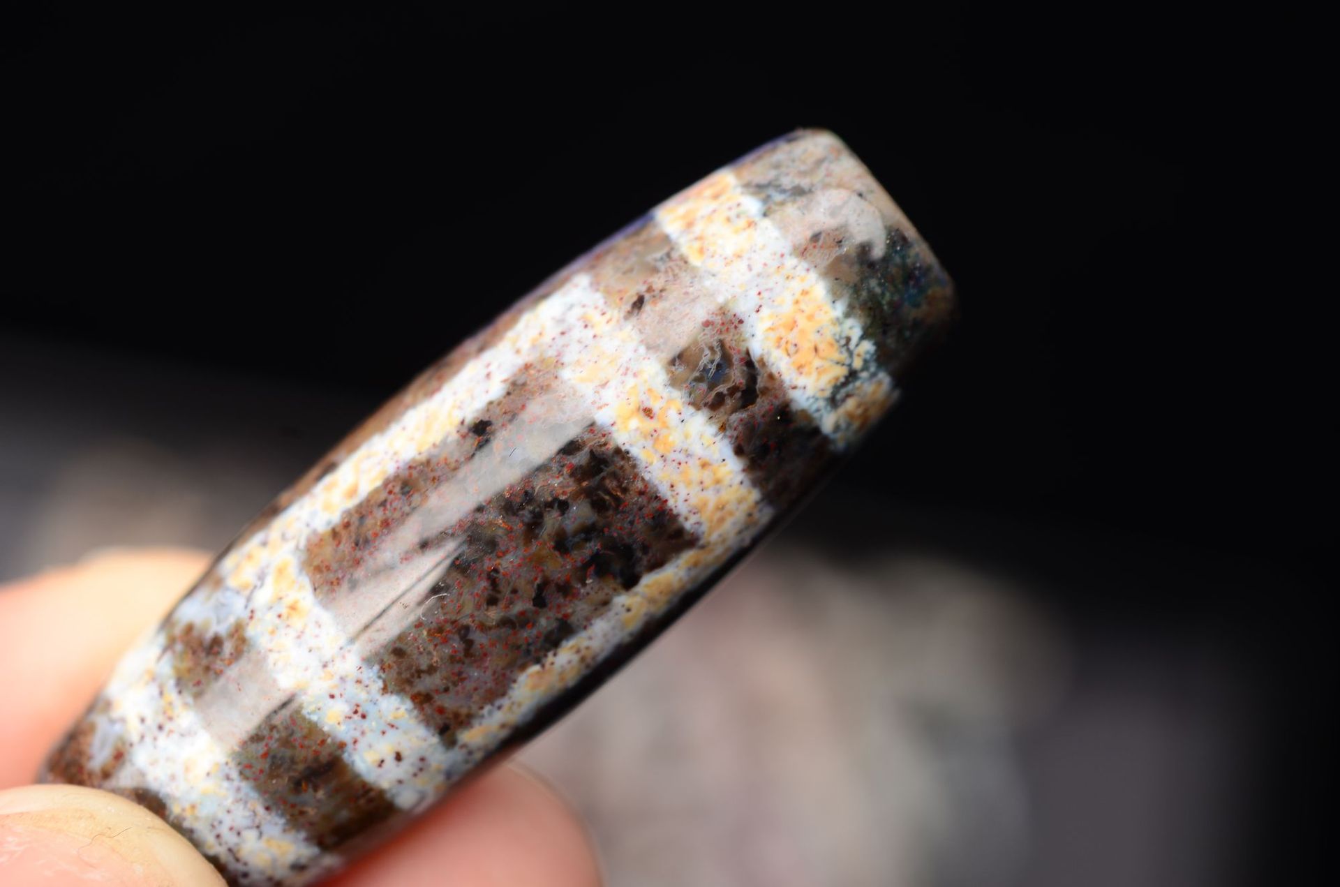 西藏真品 象雄古国天降石玛瑙满朱砂象雄九眼天珠供佛项链手持